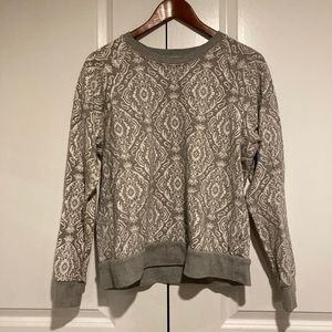 J. Crew white and grey filligree sweatshirt